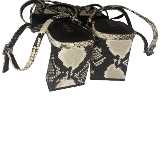 Gianni Bini Rosie Snake Print Leather Strappy Block Heel Dress Sandals Size 11M - Picture 5 of 5